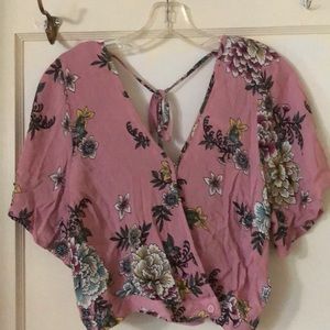 Blush pink floral blouse